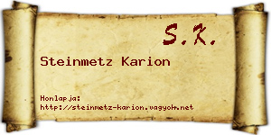 Steinmetz Karion névjegykártya